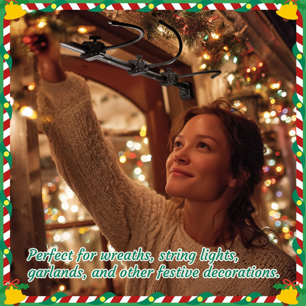 Adjustable holiday garland hanger by AxiaTool, showcasing a sturdy design perfect for front door decorations.