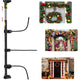 Adjustable AxiaTool holiday garland hanger displayed on a front door, showcasing its sturdy design and festive decor potential.