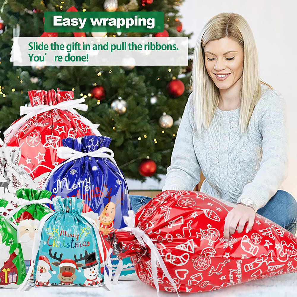 30PCS Christmas Gift Bags Assorted Sizes with Gift Tag - AxiaTool