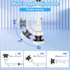 AxiaTool 9-in-1 cordless electric spin scrubber with a long handle for effective cleaning in hard-to-reach areas.