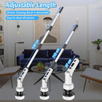 AxiaTool 9-in-1 cordless electric spin scrubber with a long handle for versatile home cleaning tasks.
