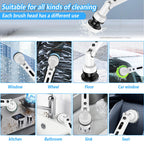 AxiaTool 9-in-1 cordless electric spin scrubber with a long handle for versatile cleaning in home improvement tasks.