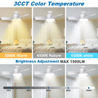 AxiaTool socket light fan in white with remote control for indoor use, showcasing sleek design and functionality.