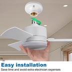 AxiaTool socket light fan with remote control, featuring a sleek white design for indoor home improvement use.