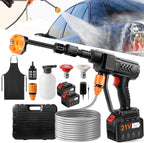 AxiaTool cordless pressure washer designed for cleaning cars, gardens, and floors with a portable, lightweight design.