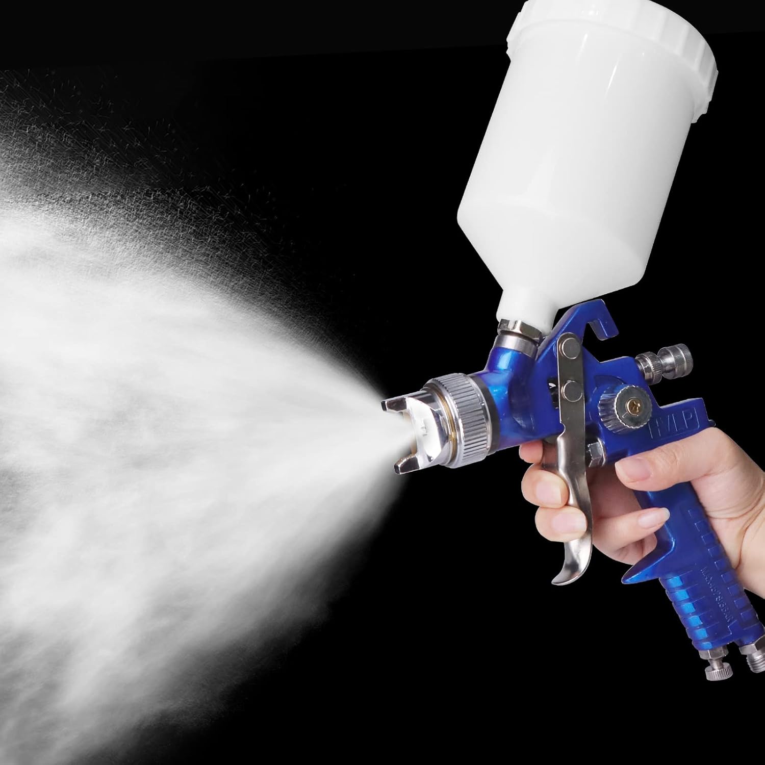AxiaTool professional automotive topcoat spray gun set with multiple nozzles and ergonomic handle for precise painting.