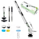 Cleaning tool set with various attachments and packaging on a white background