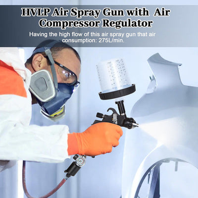 AxiaTool HVLP air spray gun with interchangeable 1.4, 1.7, and 2mm nozzles for precise home improvement projects.