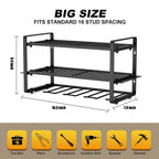 Wall mounted tool holder by AxiaTool, featuring multiple hooks for organized storage of gardening and workshop tools.