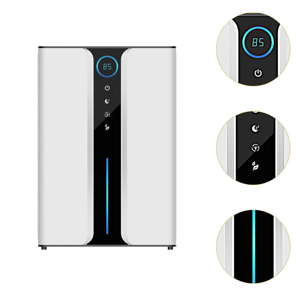 AxiaTool 2 in 1 portable dehumidifier with sleek design, compact size, and user-friendly controls for home use.