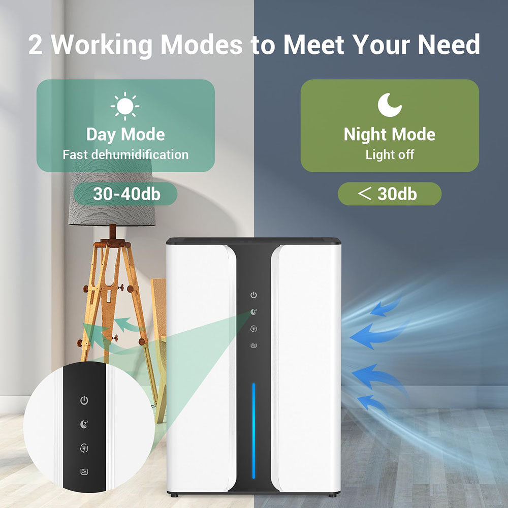 AxiaTool 2 in 1 portable dehumidifier for home with sleek design and easy-to-use controls.