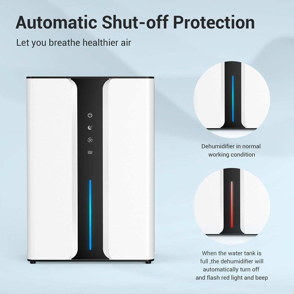 AxiaTool 2 in 1 portable dehumidifier for home, compact design with a sleek finish and easy-to-use controls.