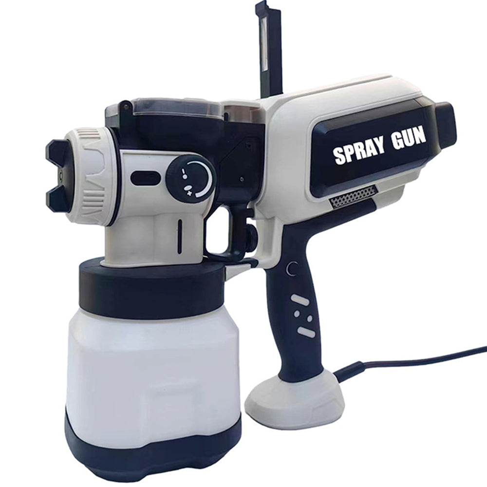 White and black spray gun on a white background