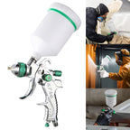 AxiaTool HVLP paint gun with interchangeable nozzles in 1.4, 1.7, and 2.0 mm for home improvement projects.