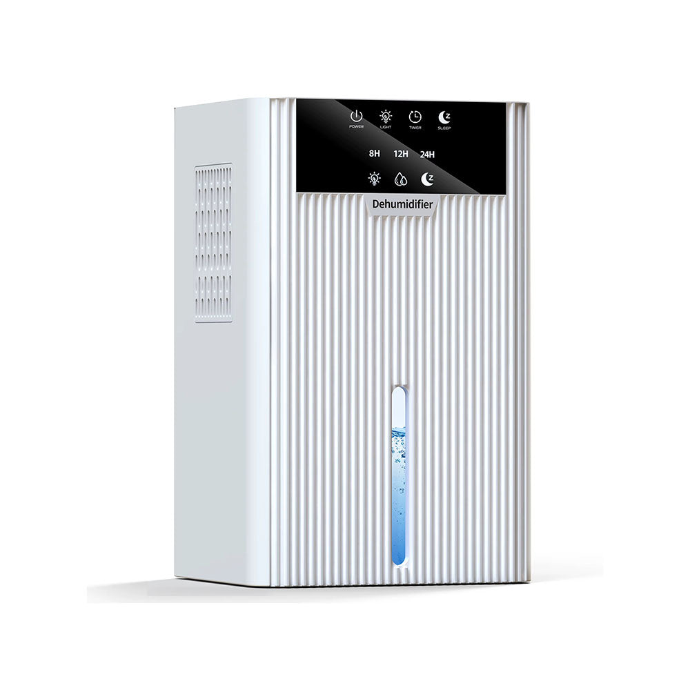AxiaTool 2200ML electric dehumidifier in a modern home setting, showcasing its sleek design and user-friendly controls.