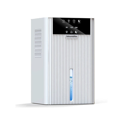 AxiaTool 2200ML electric dehumidifier in a modern home setting, showcasing its sleek design and user-friendly controls.