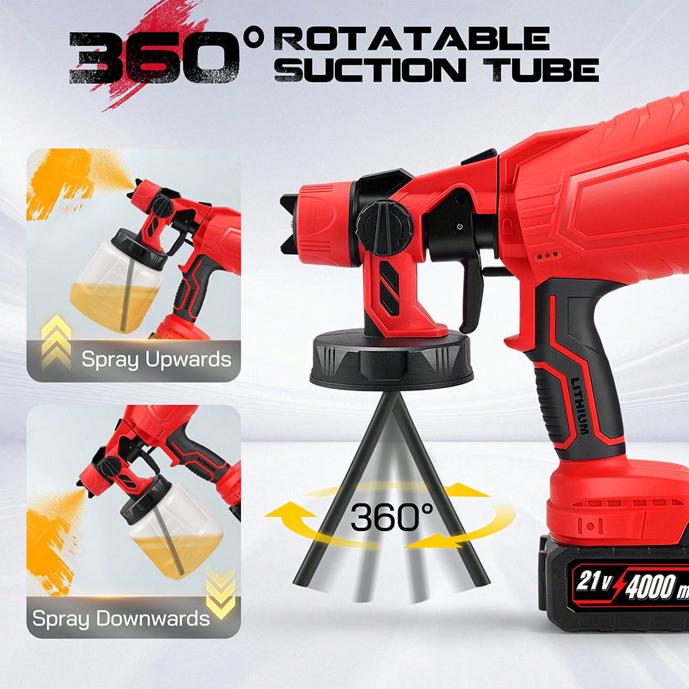 AxiaTool portable cordless paint sprayer with batteries, featuring a sleek design and ergonomic handle for easy use.