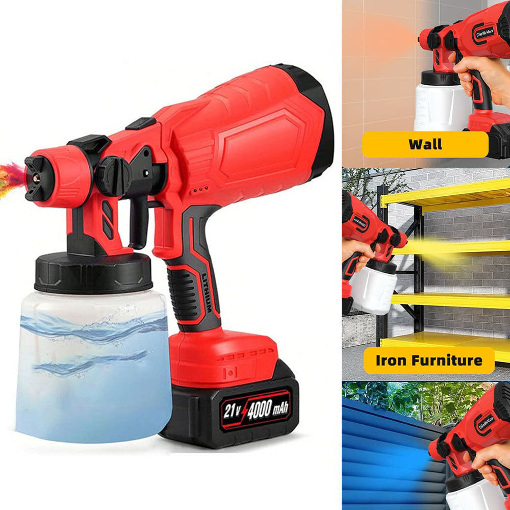 Portable cordless paint sprayer by AxiaTool with ergonomic design and dual batteries for easy home improvement projects.