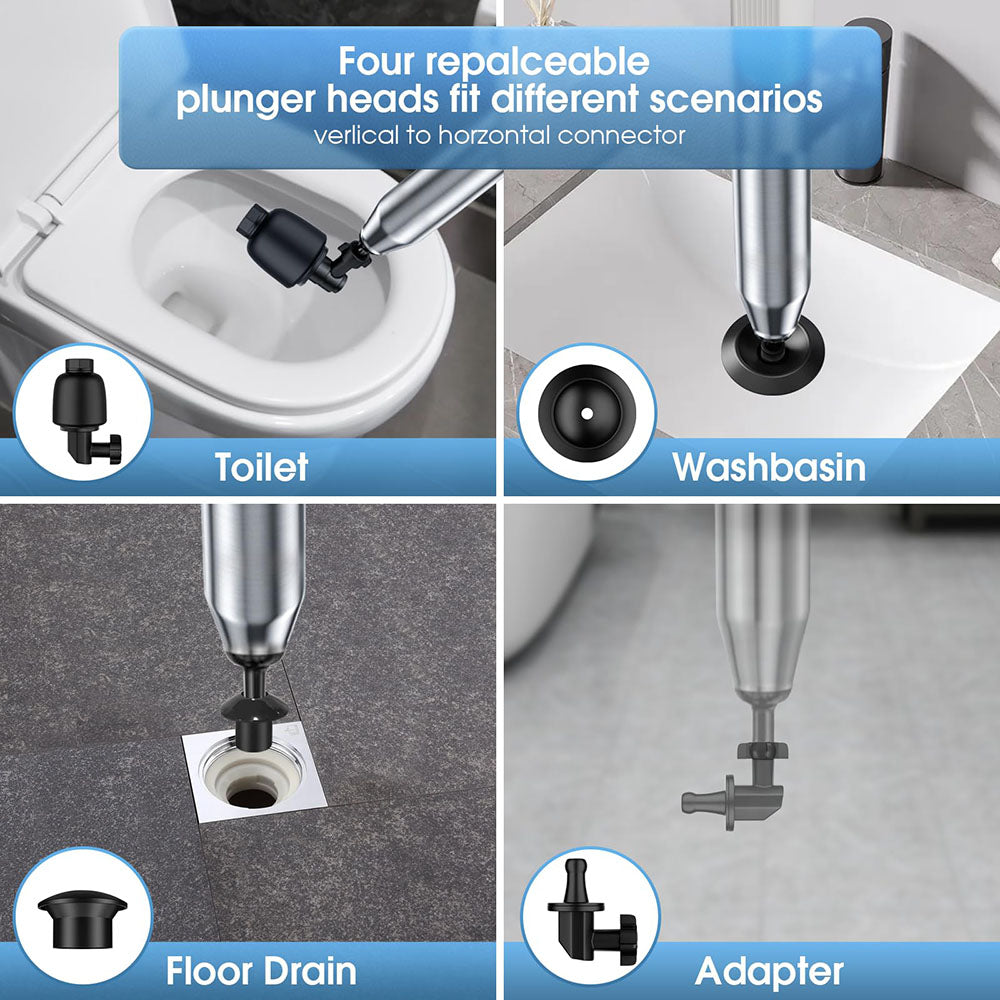 AxiaTool electric stainless steel plunger blaster inflator pump with a sleek white design for home improvement tasks.