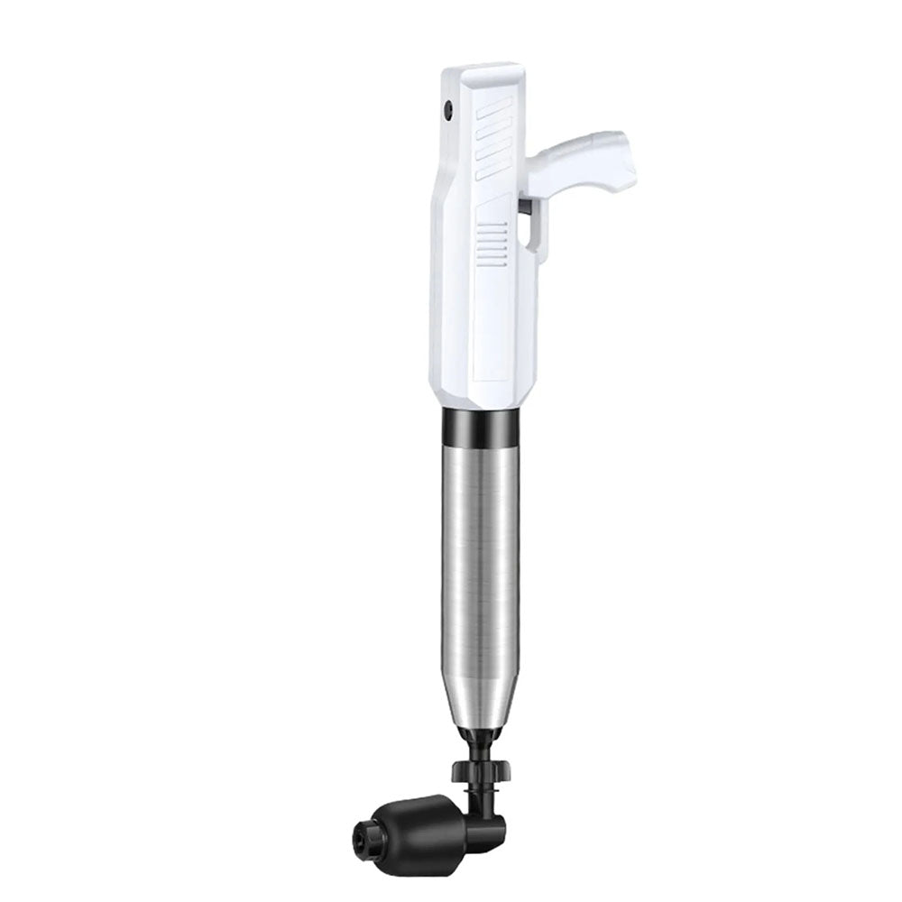 Electric stainless steel plunger blaster inflator pump by AxiaTool, showcasing sleek design and durable construction.