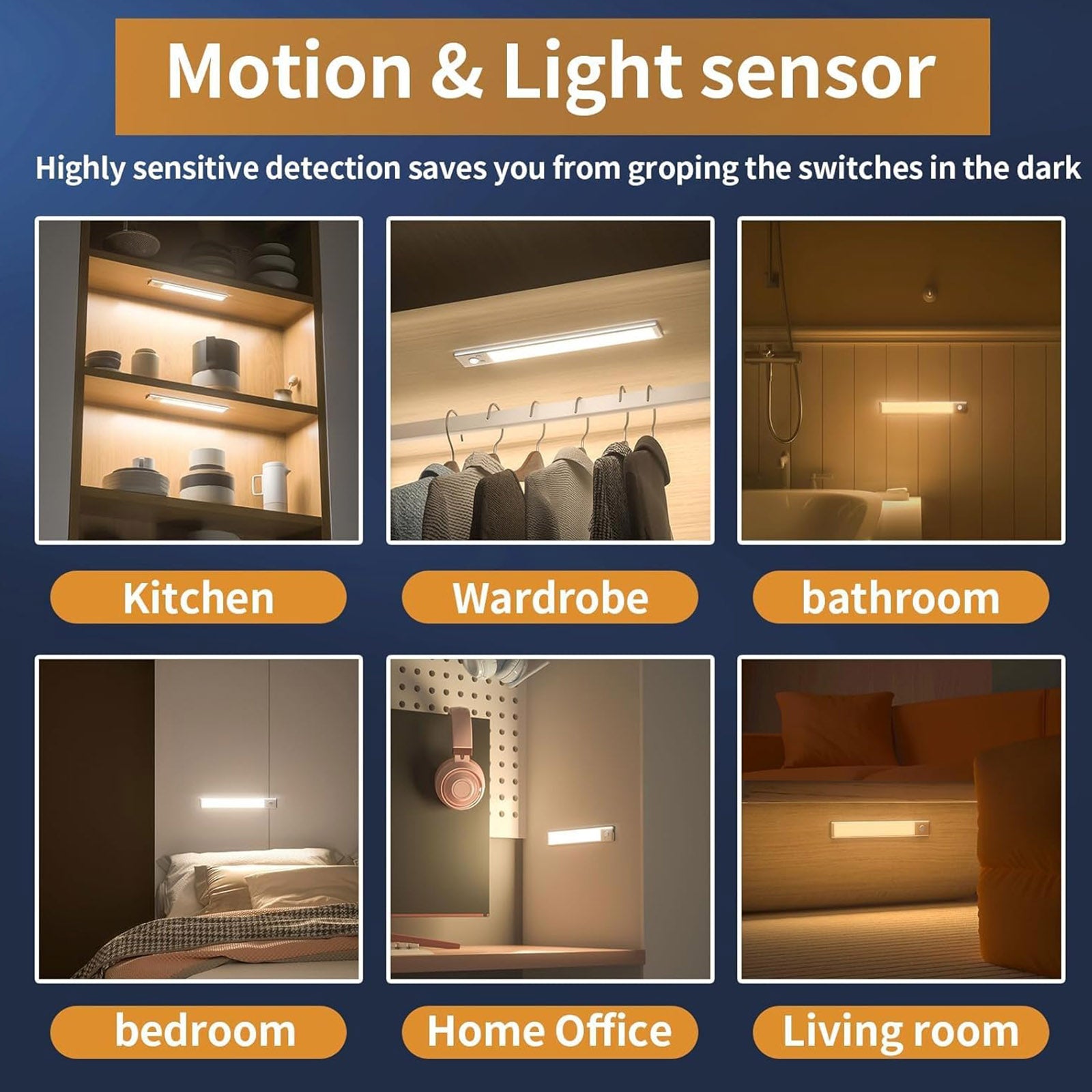 AxiaTool 11.8 inch motion sensor light for indoor under cabinet use, showcasing sleek design and sensor activation.