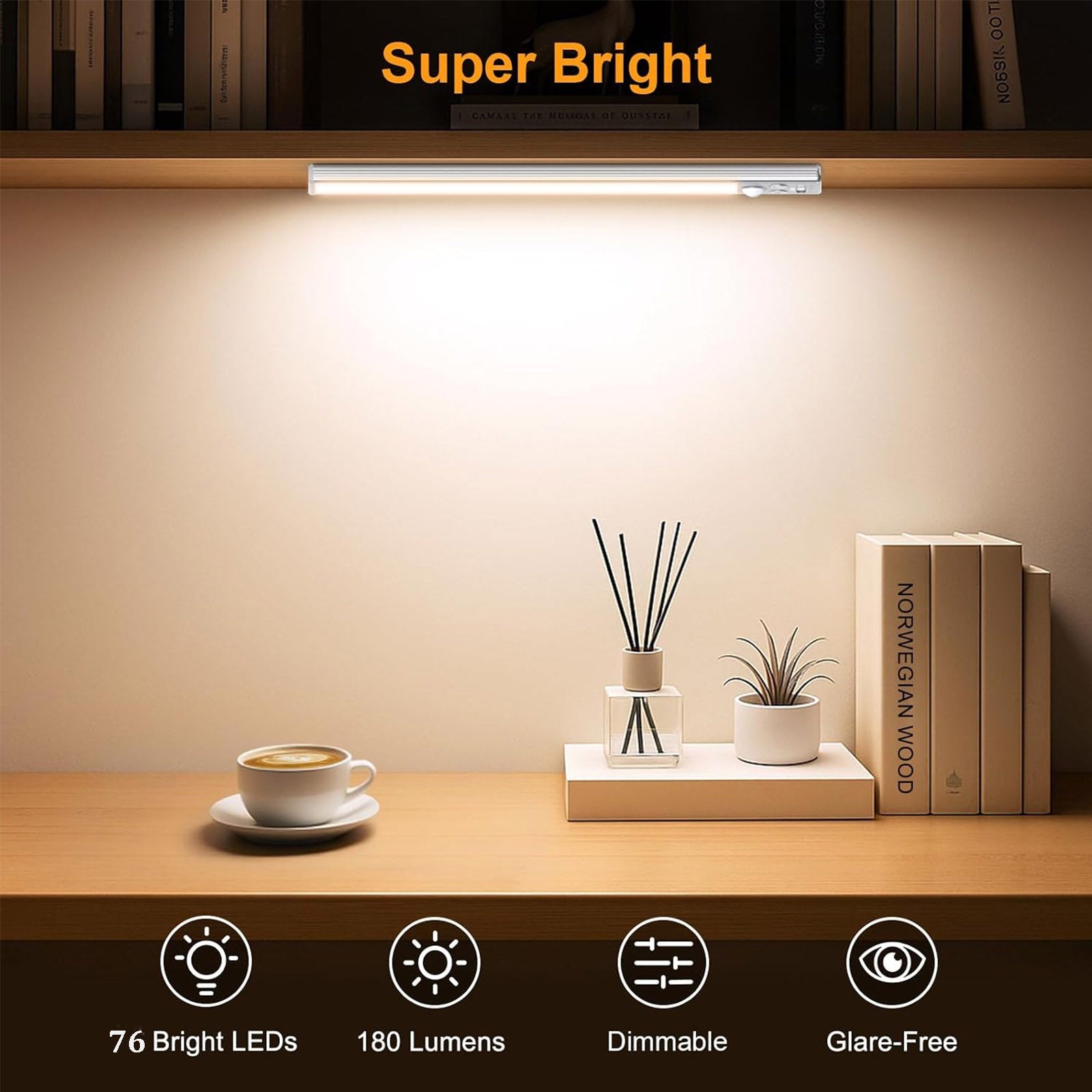 AxiaTool motion sensor light for indoor under cabinet use, measuring 11.8 inches, showcasing sleek design and sensor.