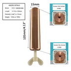 Copper anode with measurements and details on a white background