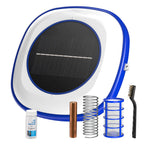 Solar panel with accessories on a white background