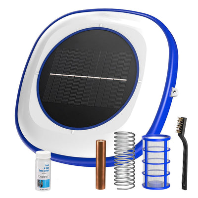 Solar panel with accessories on a white background