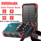 AxiaTool 49800mAh portable solar power bank with rugged design, ideal for outdoor use and charging cellphones.
