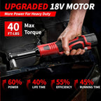 AxiaTool cordless electric ratchet wrench set with two batteries, ideal for outdoor and pool maintenance tasks.