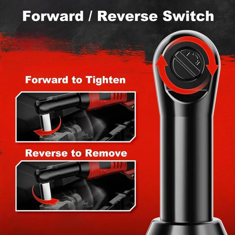 AxiaTool cordless electric ratchet wrench set with two batteries, designed for outdoor and pool maintenance tasks.