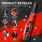 Cordless electric ratchet wrench set by AxiaTool with two batteries, designed for outdoor and pool maintenance tasks.