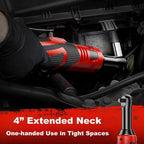 AxiaTool cordless electric ratchet wrench set with two batteries, designed for outdoor and pool maintenance tasks.