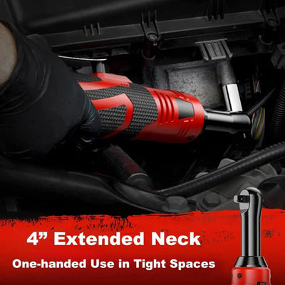 AxiaTool cordless electric ratchet wrench set with two batteries, designed for outdoor and pool maintenance tasks.