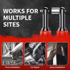 AxiaTool cordless electric ratchet wrench set with two batteries, designed for outdoor and pool maintenance tasks.