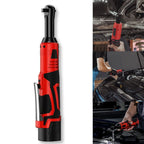 AxiaTool cordless electric ratchet wrench set with two batteries, featuring a compact design and ergonomic grip.