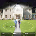 AxiaTool 2-pack solar security lights illuminating an outdoor space with 300 bright LEDs for enhanced safety.