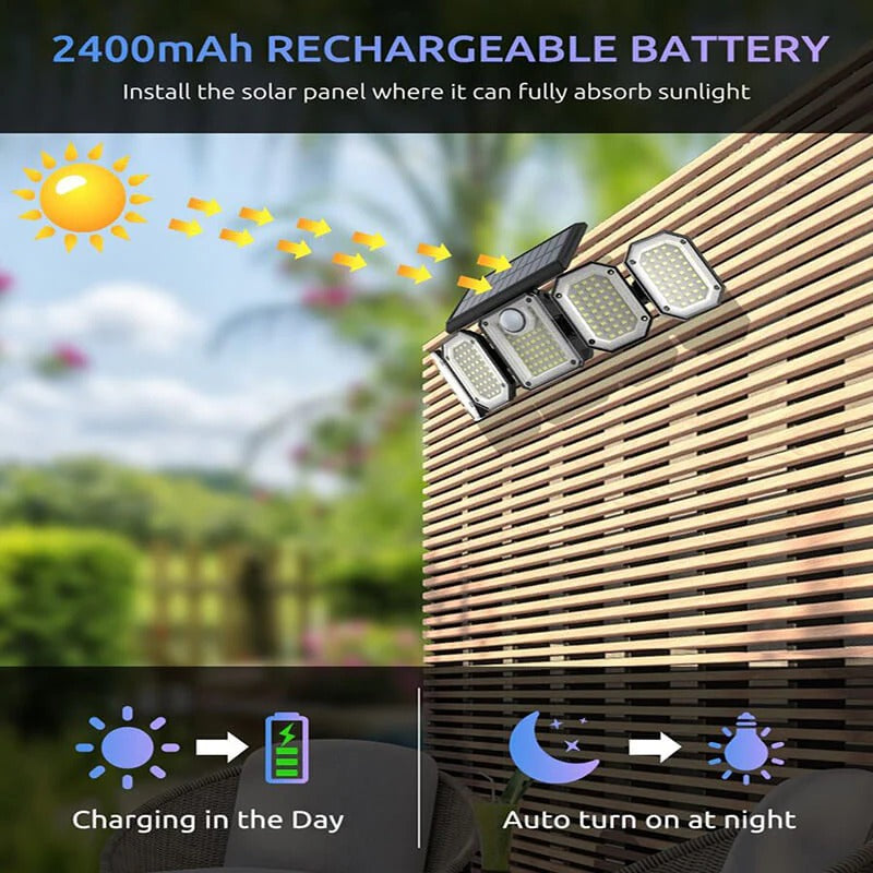 AxiaTool 2-pack outdoor solar security lights with 300 LEDs, ideal for illuminating driveways and pathways at night.