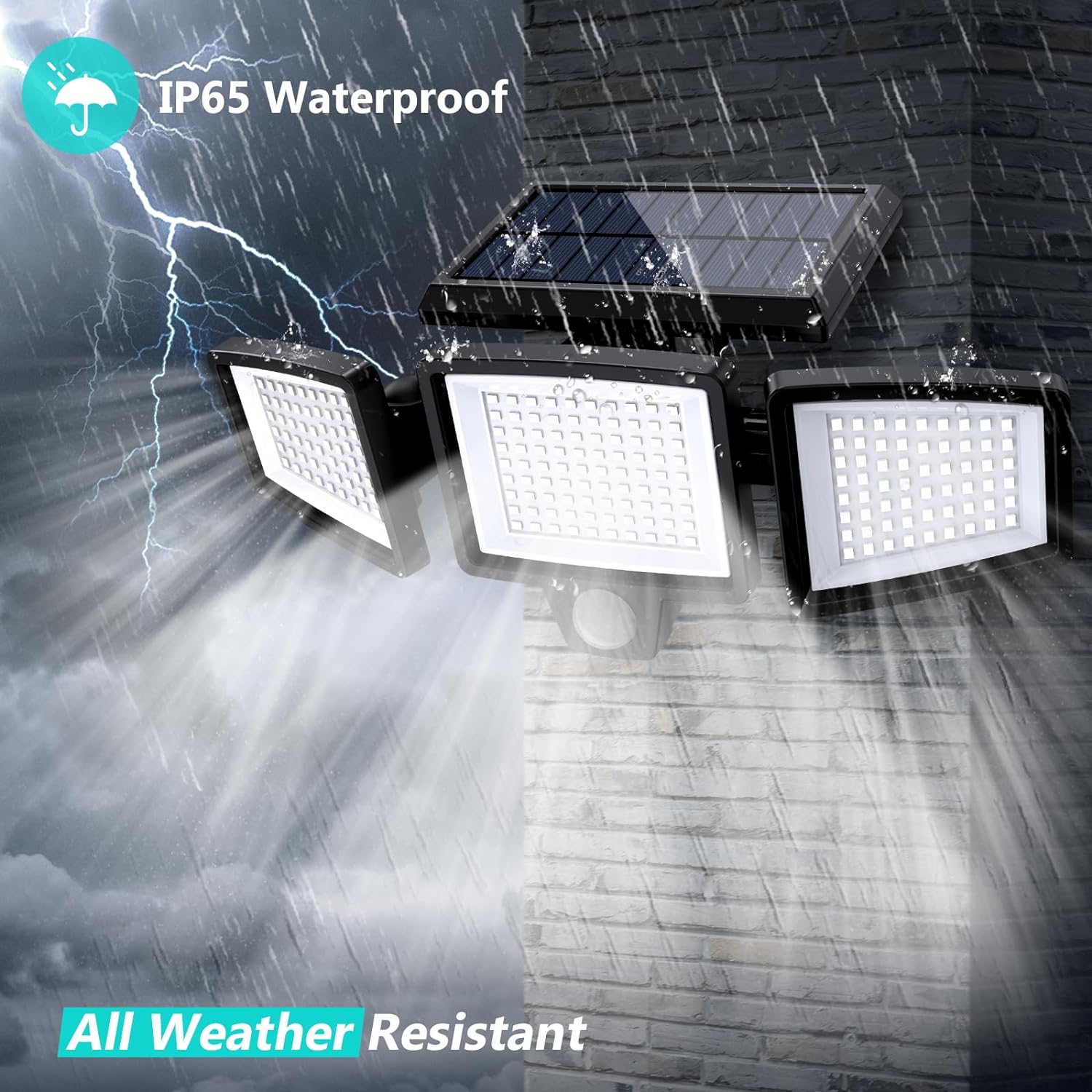 Dual solar motion sensor outdoor lights by AxiaTool, showcasing sleek design and bright illumination for safety.