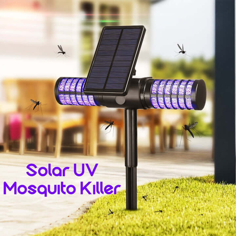 AxiaTool solar panel mosquito killer bug zapper with UV LED lamp for effective pest control outdoors.