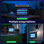 AxiaTool 4-in-1 solar mosquito bug zapper for effective indoor and outdoor pest control in sleek black design.