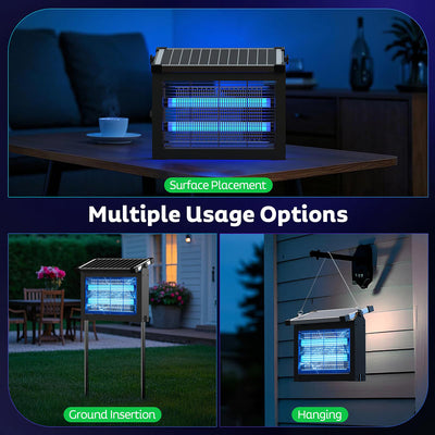 AxiaTool 4-in-1 solar mosquito bug zapper for effective indoor and outdoor pest control in sleek black design.