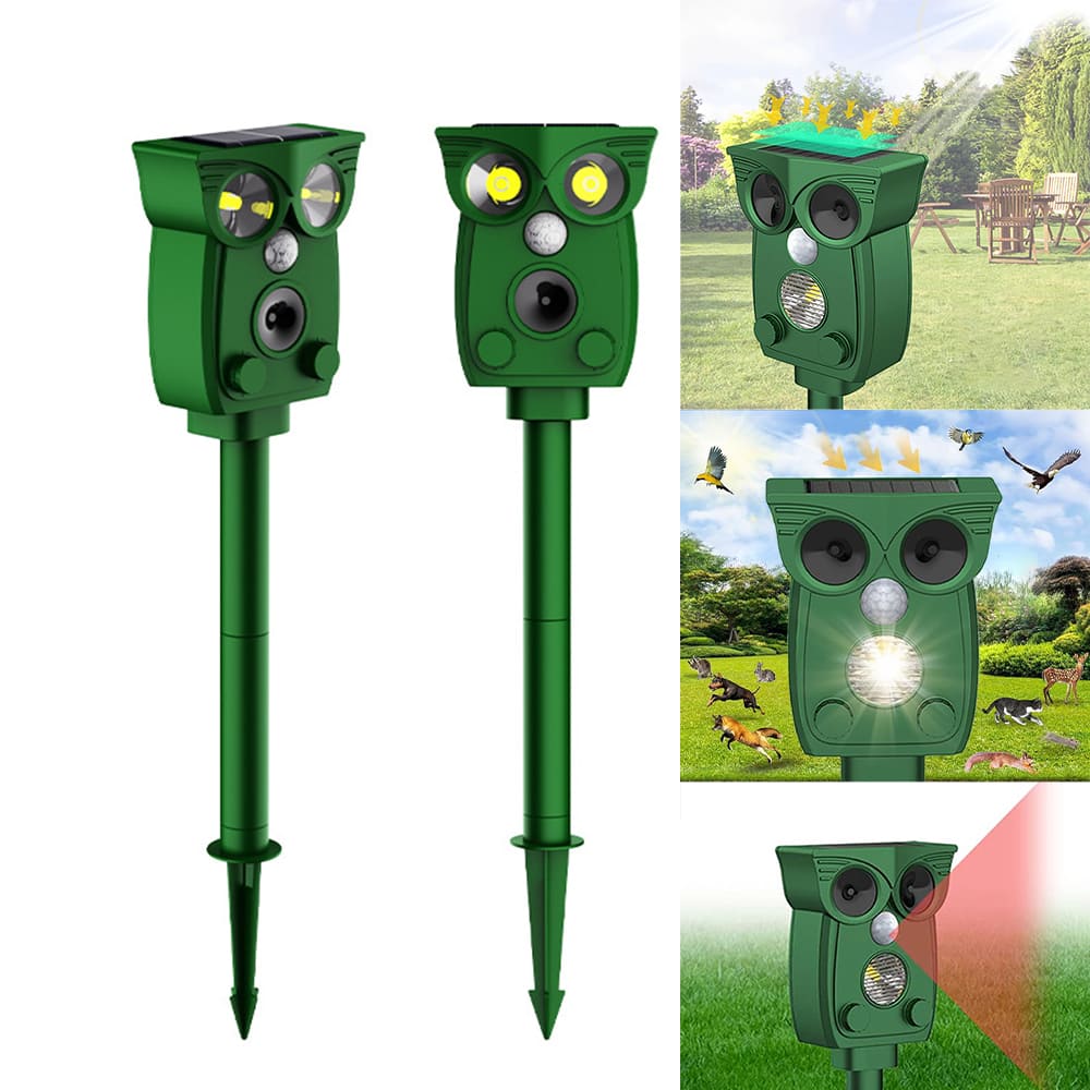 AxiaTool infrared solar powered animal pest repeller with a sleek design, ideal for outdoor pest control.