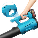 AxiaTool handheld cordless leaf blower with turbo jet design, showcasing its lightweight build and powerful 23,000 RPM motor.