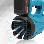 AxiaTool cordless leaf blower with turbo jet feature, showcasing ergonomic design and powerful 23,000 RPM performance.