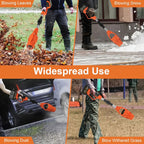 AxiaTool foldable cordless leaf blower with a powerful motor, showcasing sleek design and ergonomic handle.