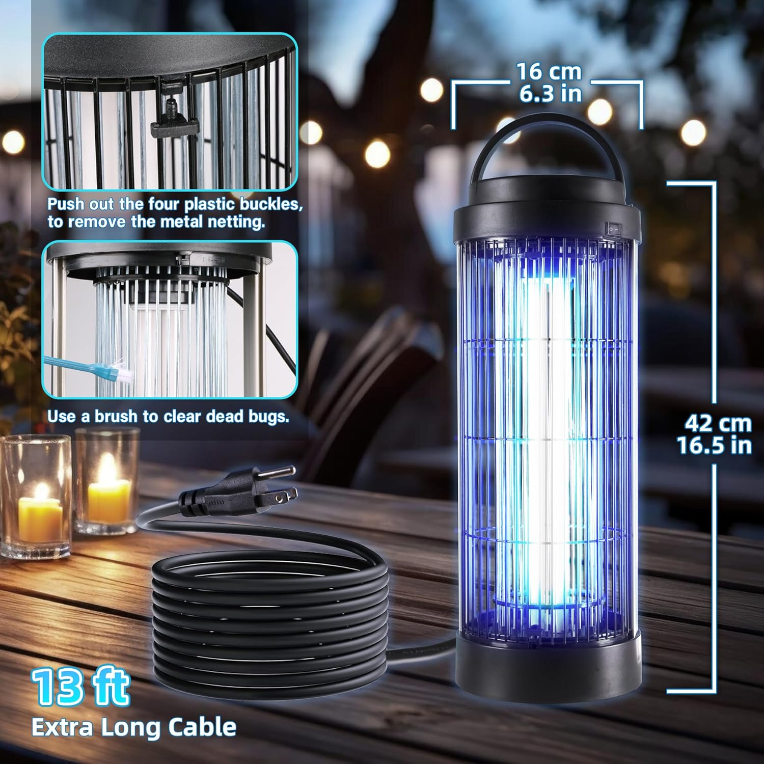 Electronic Bug Zapper with 13FT Power Cord