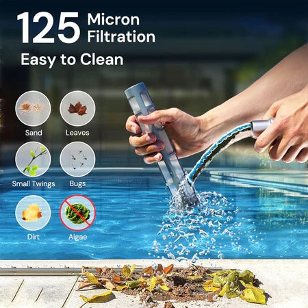 Cordless Pool Vacuum With Telescopic Pole for Above Ground/Hot Tub
