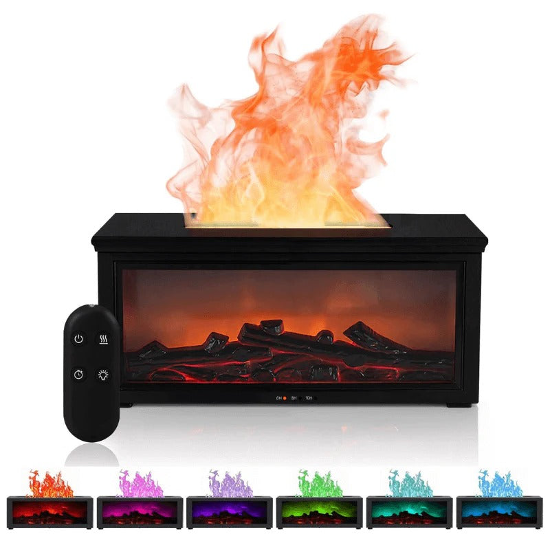 4-in-1 Fireplace Flame Diffuser with 7 Colors